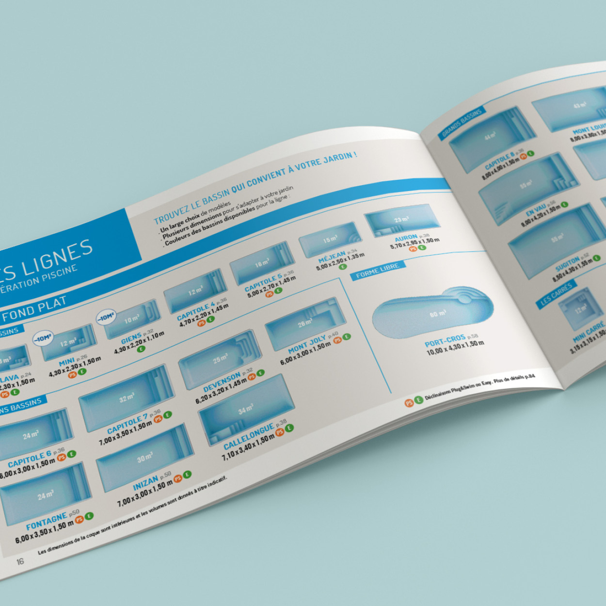catalogue et modèle de piscine coque GP